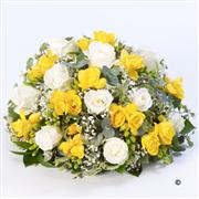 Extra Large Rose and Freesia Posy - Yellow and White